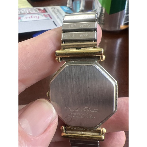 Vintage Oscar De La Renta Octagonal Watch Gold Tone- Untested - Picture 6 of 6